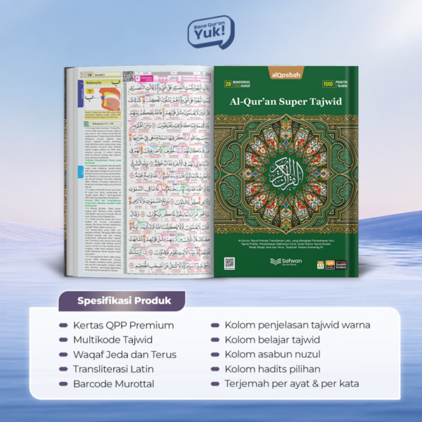 Al Quran 30 Juz Belajar Tajwid Warna Latin dan Terjemah Tematik Super Tajwid Ukuran Besar A4
